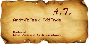 Andrásek Tünde névjegykártya