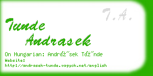 tunde andrasek business card
